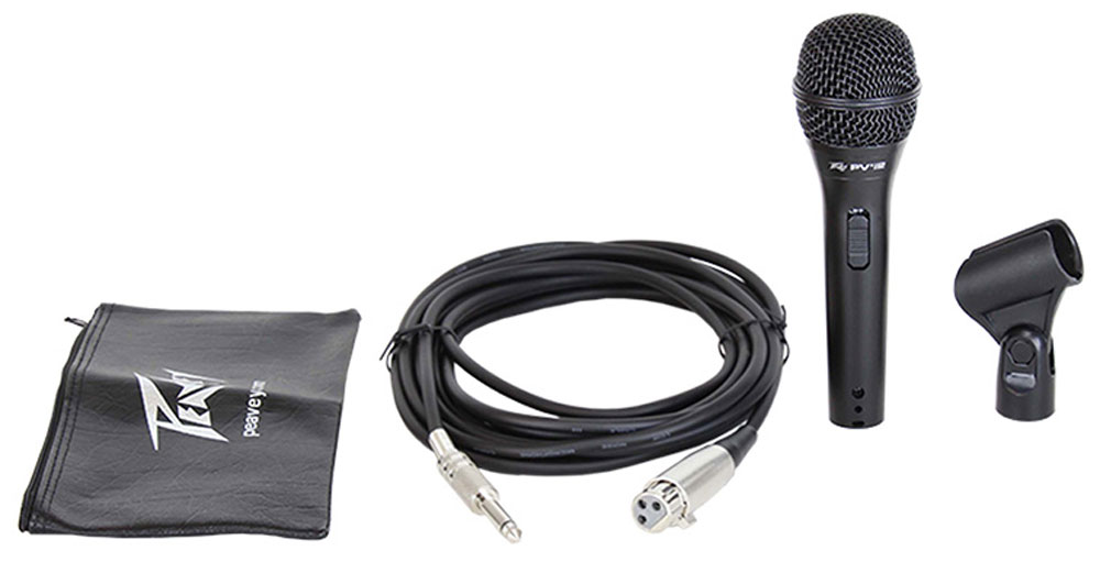 Peavey PVi 2 1/4 Cardioid Unidirectional Dynamic Vocal Microphone with 1/4 inch Cable 