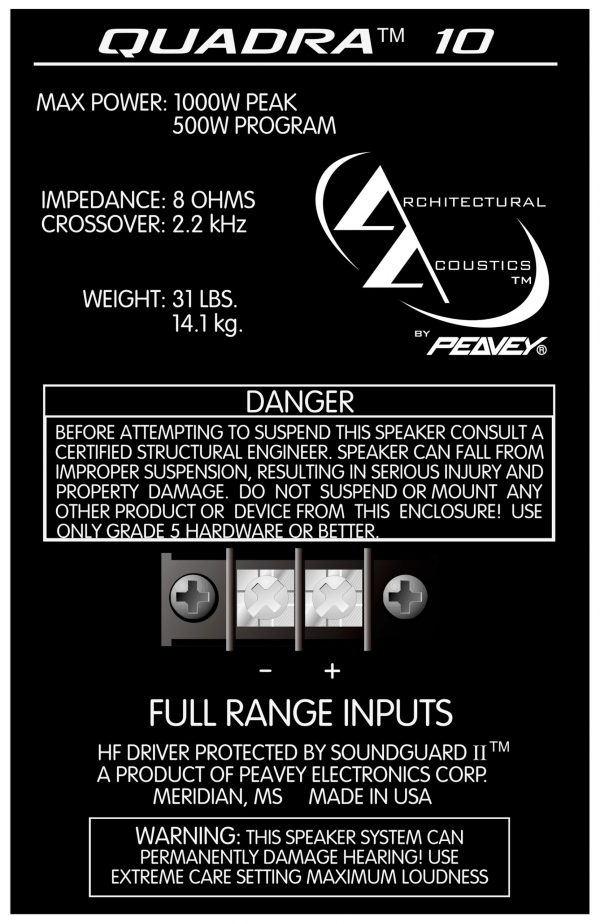 Quadra™ 10 - Black - Peavey Commercial Audio
