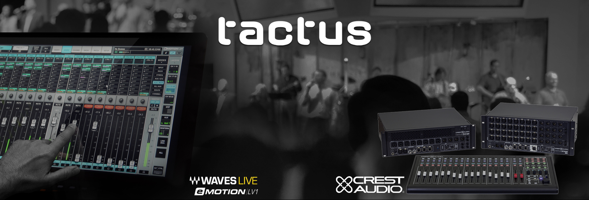 Crest Audio® Tactus™.Control Expands to Support WAVES eMotion LV1 v12
